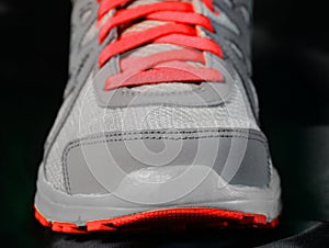 Red Shoe Laces on Running Shoes