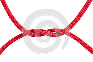 Red shoe laces tied together