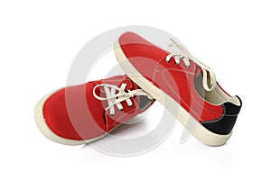 Red shoes islated on white background
