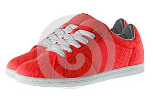 Red shoes isolated on white