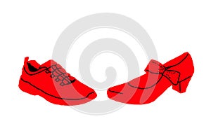 Red shoes no violence against women photo