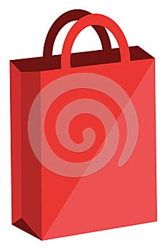 Red shopping bag, illustration, vector