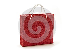 Red shopping bag isolate