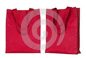 Red shopping bag isolated on white