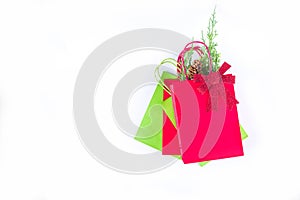 Red shopping bags for Christmas