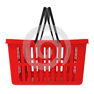 Red Shopping Basket isolated on white