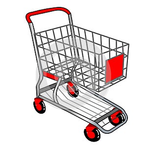 Red shopping cart vector image