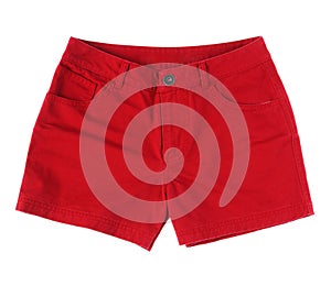 Red short girl pant isolated