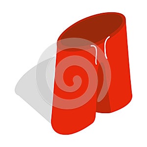 Red shorts for swimming icon, isometric 3d style