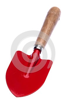 Red Shovel Isolated on White