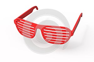 Red shutter shades 3D render facing right