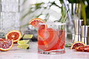 Red Sicilian Orange Paloma Cocktail