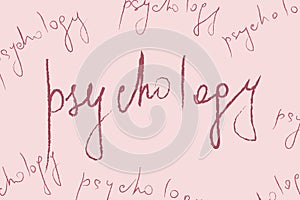 Red sign psychology on abstract beije background - mental health and psychotherapy concept