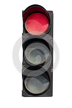 Red signal of the traffic light