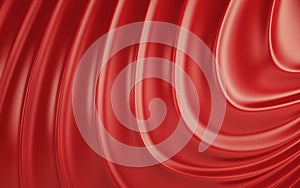 Red silk drapery and fabric background. 3d render