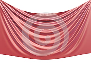 Red silk fabric background 3D