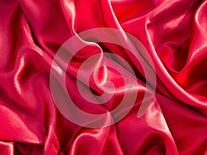 Red silk or satin fabric texture