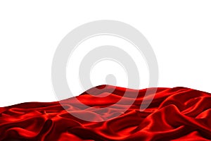 Red silk or satin luxury fabric texture isolated on a white background