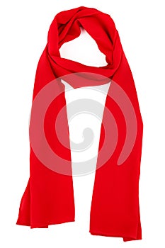 Red silk scarf on a white background