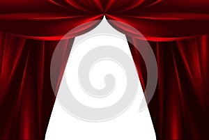 Red silk theatre curtains