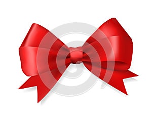 Red silky bow ribbon