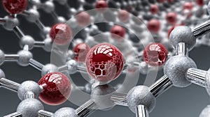 red and silver molecule structure