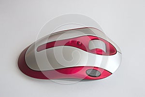 Red and silver optical mouse