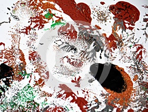 Red silver white black gray painting blurred spots abstract background