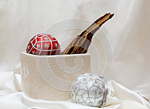 Red and silver Xmas balls