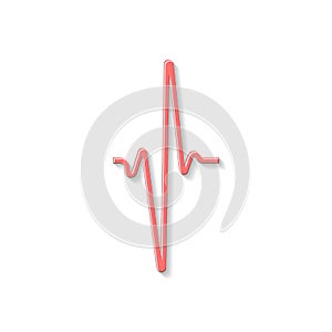 Red sinusoidal heartbeat logo