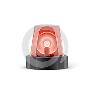 Red siren 3d object eps 10