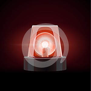 Red siren 3d object eps 10