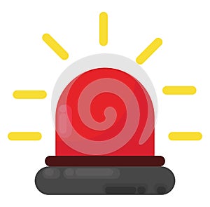 Red siren light, illustration, vector