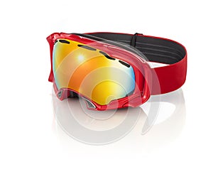 Red ski goggles