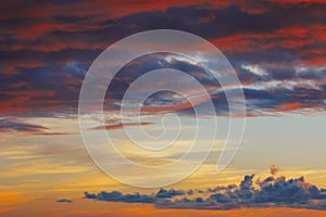 Red sky sunset background