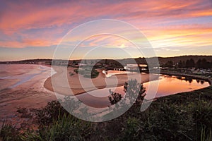 Red sky sunset over Narrabeen