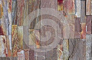 Red Slate Stone Wall background Texture