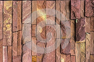 Red Slate Stone Wall background Texture