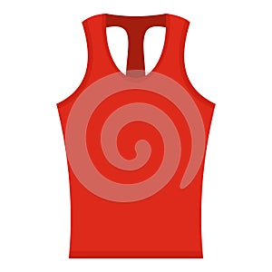 Red sleeveless shirt icon isolated