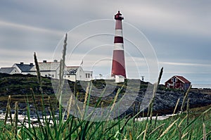 Red Slettnes lighthouse near Gamvik, Finnmark, Nordkinn, Norway