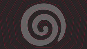 Red slim circles simple flat geometric on dark grey black background loop. Rounds nonangular radio waves endless creative