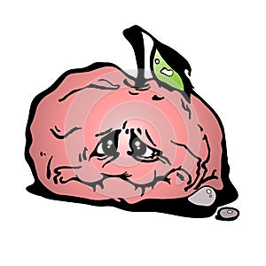 Red sluggish apple