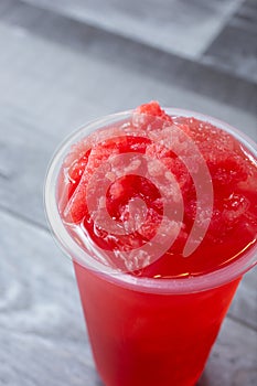 red slushie drink