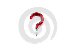 Red hook isolated on white background