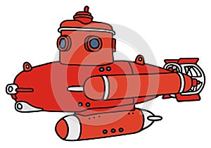 Red small submarine