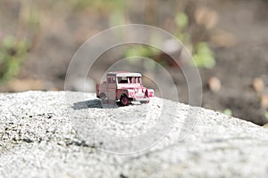 Red small truck, vintage toys