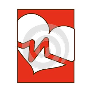 Red smarphone heart cardiology icon