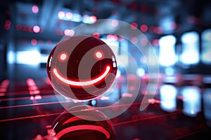 Red Smiley Face Ball on Table