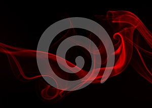 Red smoke abstract on black background, fire design, darkness concept