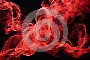Red smoke abstract on black background.